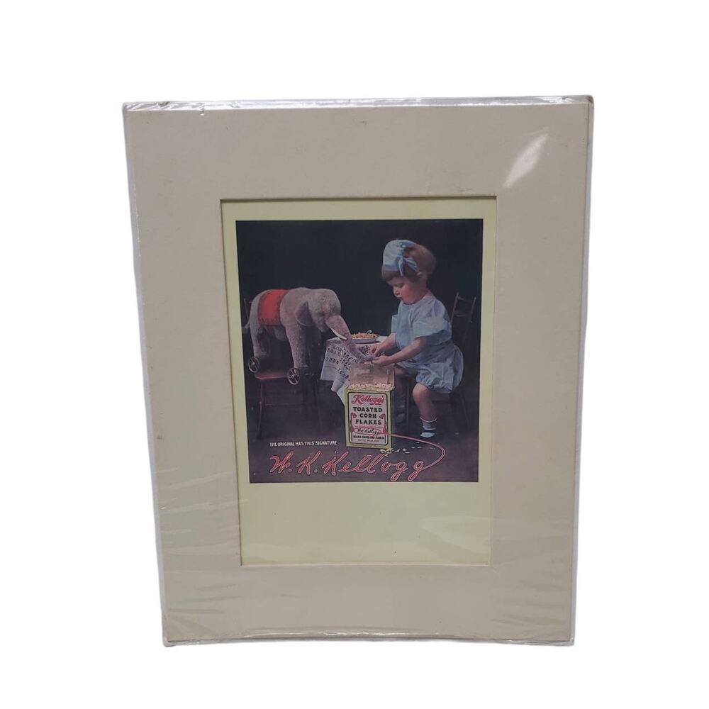 Vintage Kellogg Toasted Corn Flakes Girl Feeding Elephant Portal 1986 Rare Card